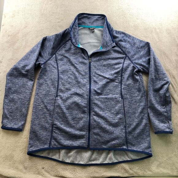 Eddie Bauer Womens Jacket Size 2XL Stand Collar Outdoors Full Zip Blue Cozy - Picture 14 of 15